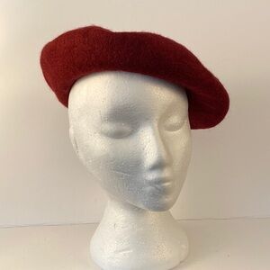 WOOL beret burgundy banana republic blend stretch